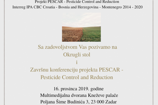 Poziv na Okrugli stol i Završnu konferenciju projekta PESCAR